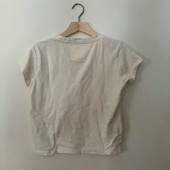 MOTHER Cream Tee with Orange Graphic - Picture 5 of 5